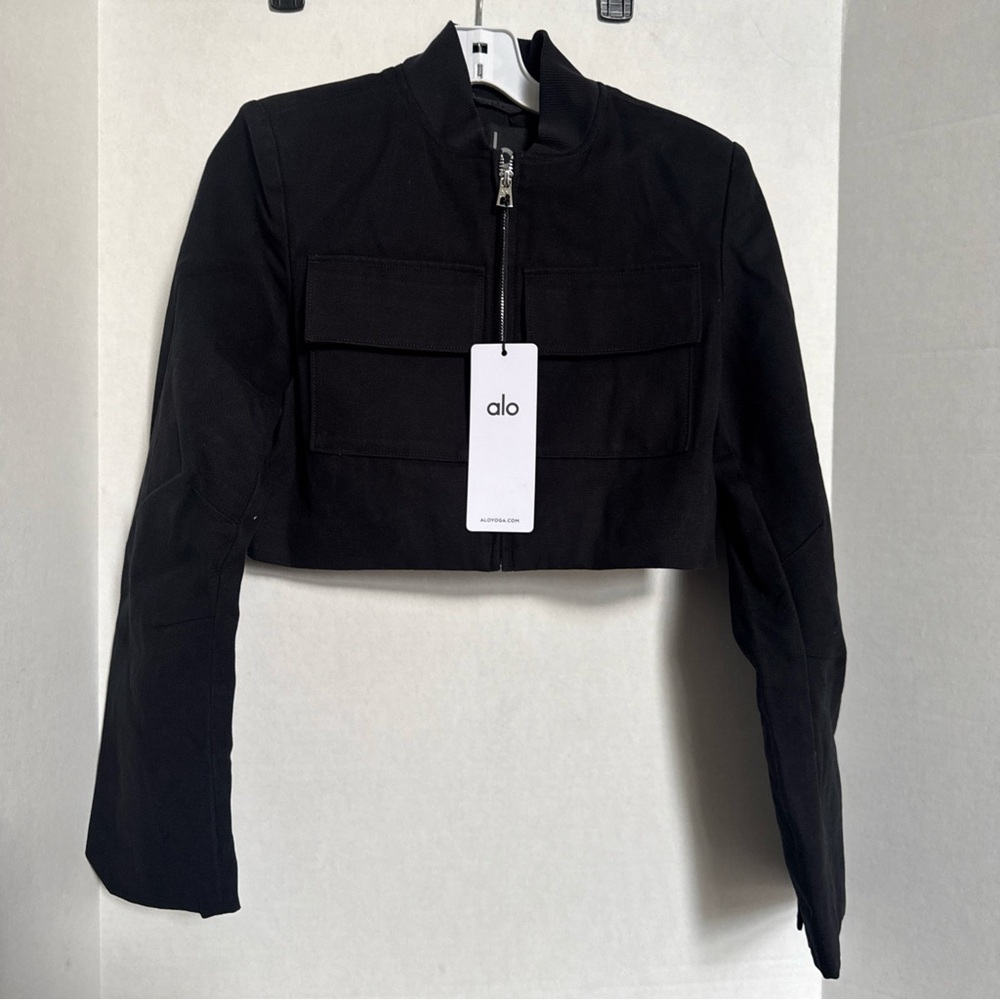 ALO YOGA Cropped Main Character Jacket Size XS Black NEW